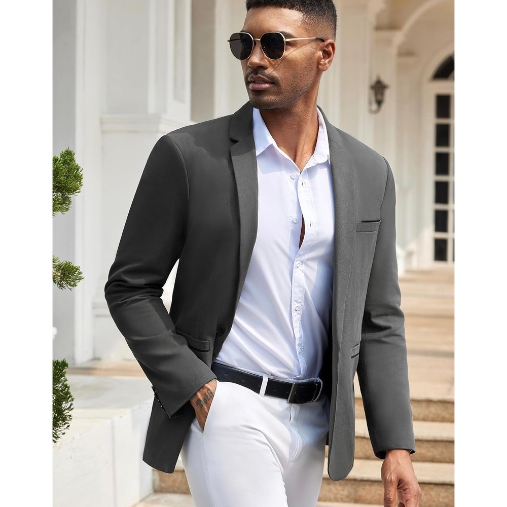 Men's Casual Blazers Sport Coats Slim Fit XXL Sport Suit Jacket Lightweight